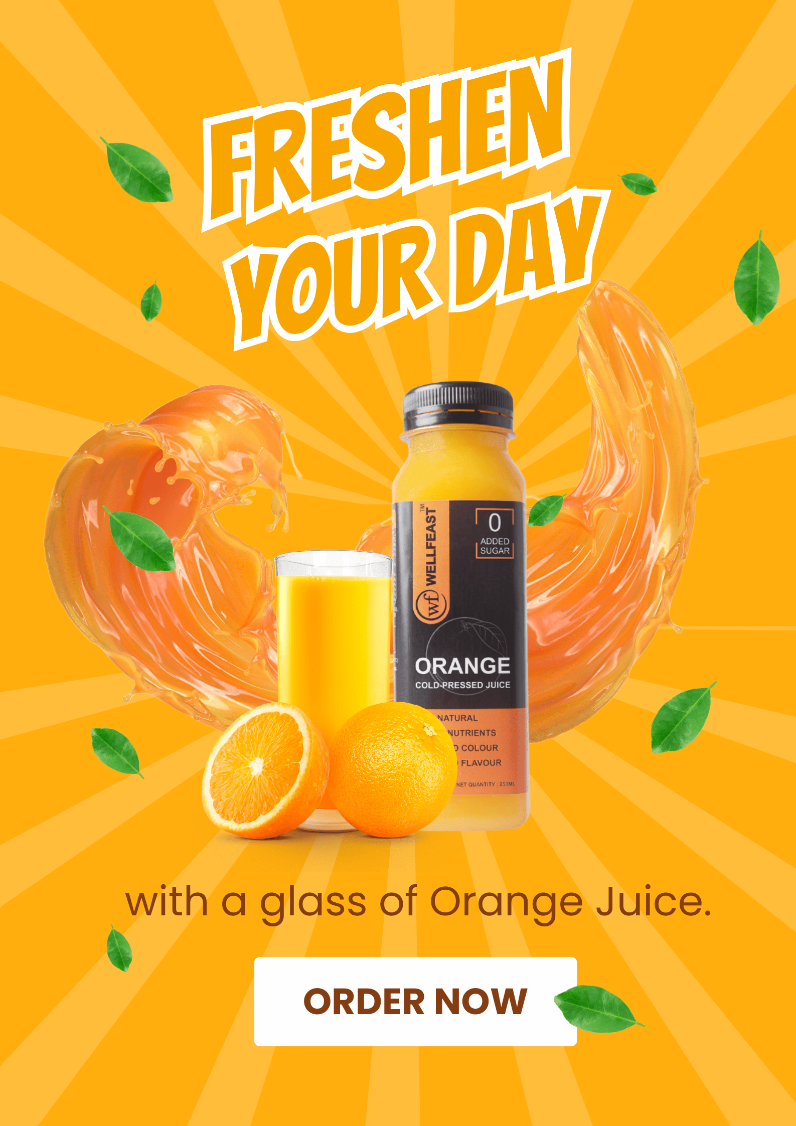 Orange and White Modern Fun Tropical Orange Juice Drink Banner (1)