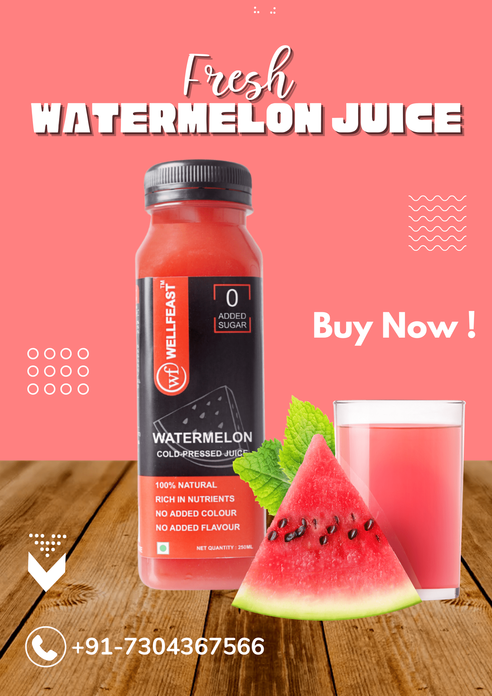 Pink Modern Healthy Juice Poster